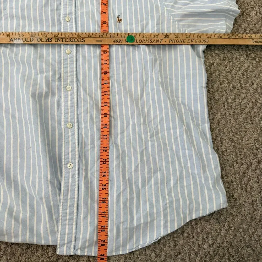 Ralph Lauren | FLAWED Blue/White Stripe Cotton Polo Casual Shirt Size XXL